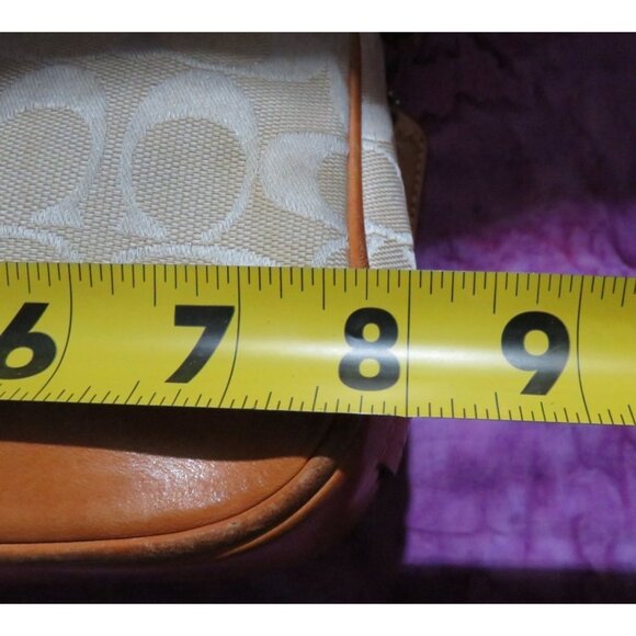 Coach 2001Cream & Tan Demi Baguette Bag in Signature C Canvas & Vachetta Leather - Picture 11 of 11